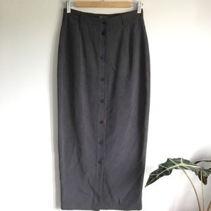 Vintage Calvin Klein Silk Button Front Skirt